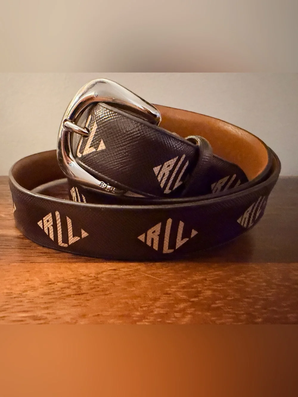 Vintage RALPH LAUREN Brown Signature Belt Size Large 42”